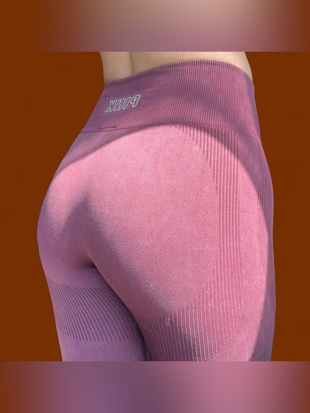 PINK Victoria's Secret Seamless High-Waist Ribbed Pink Shorts